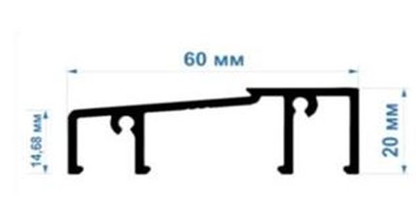 Порог алюминиевый 60 серия  неокрашенный, шт=6м